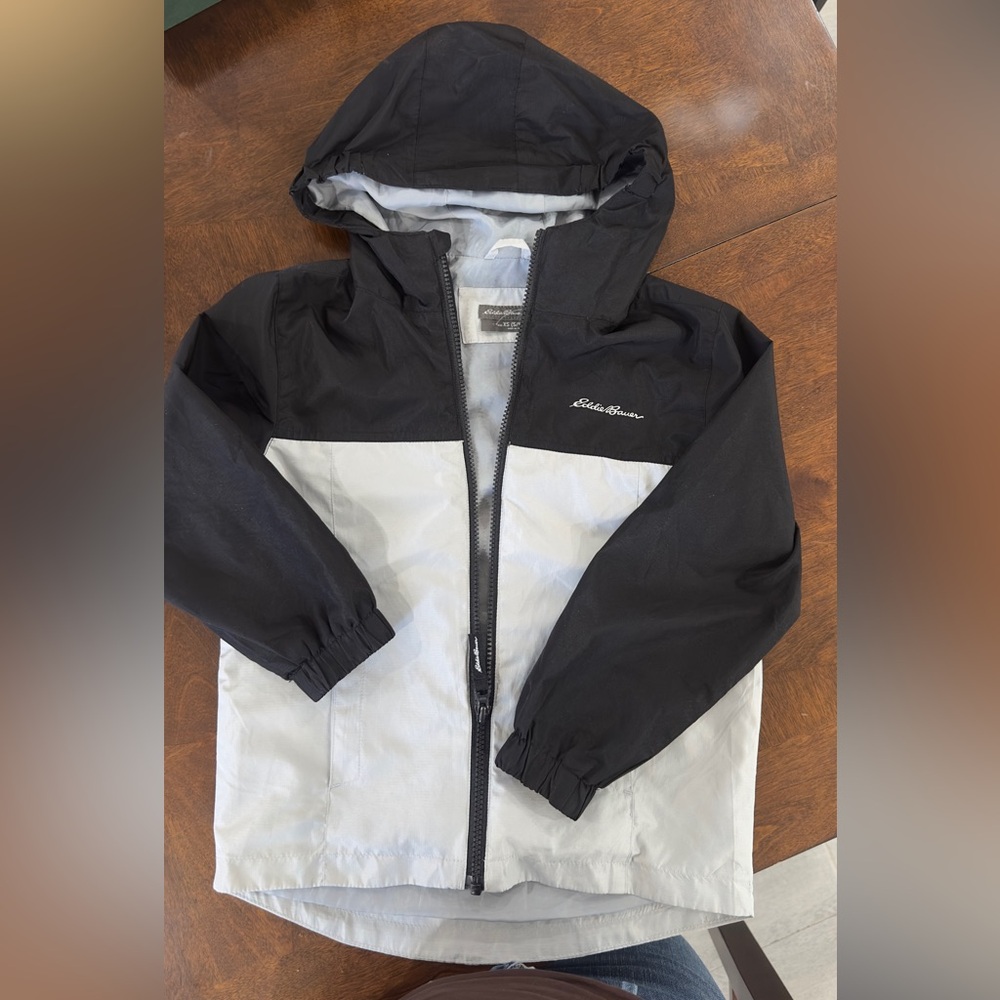 Eddie Bauer Black and Light Gray Hooded Jacket